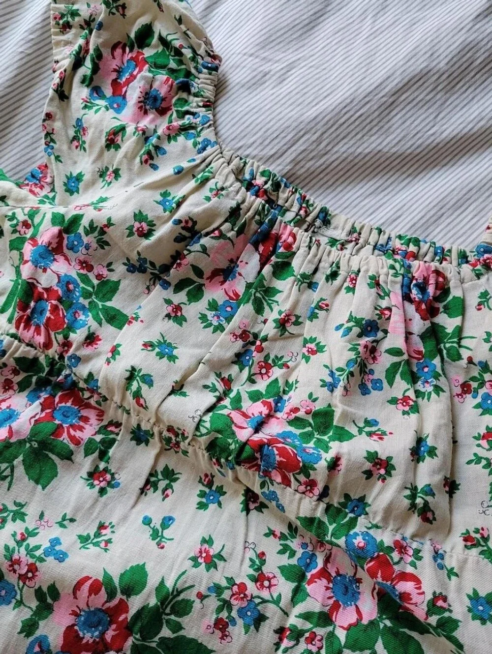 Vintage floral empire waist ruffle dress - Picture 7 of 7